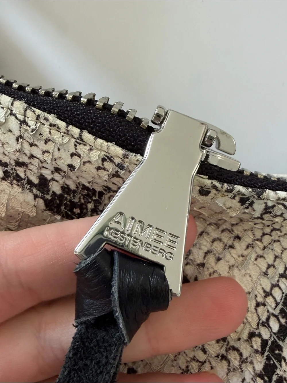 Aimee Kestenberg Snake Print Leather Hobo Shoulder Bag